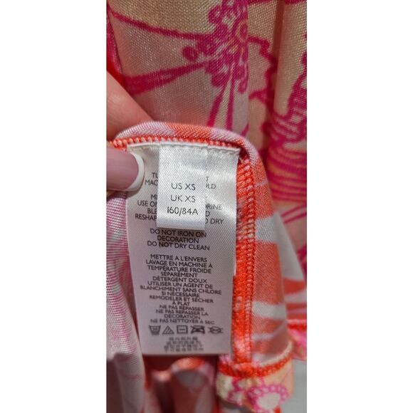 Free People Dress XS Pink Orange Floral Maxi Boho Flowy 70s Retro Maximalist - Picture 10 of 11